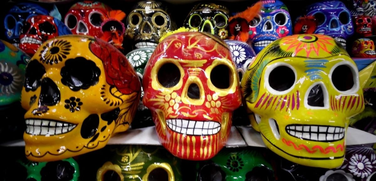 ceramic day of the dead skulls