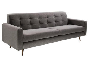 Gray-upholstered 4-seater sofa