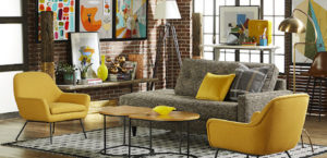 Colorful home decor with furniture from CORT Furniture Outlet a good source for discount furniture