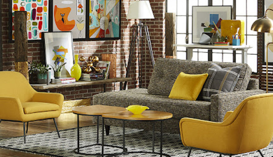 Colorful home decor with furniture from CORT Furniture Outlet a good source for discount furniture